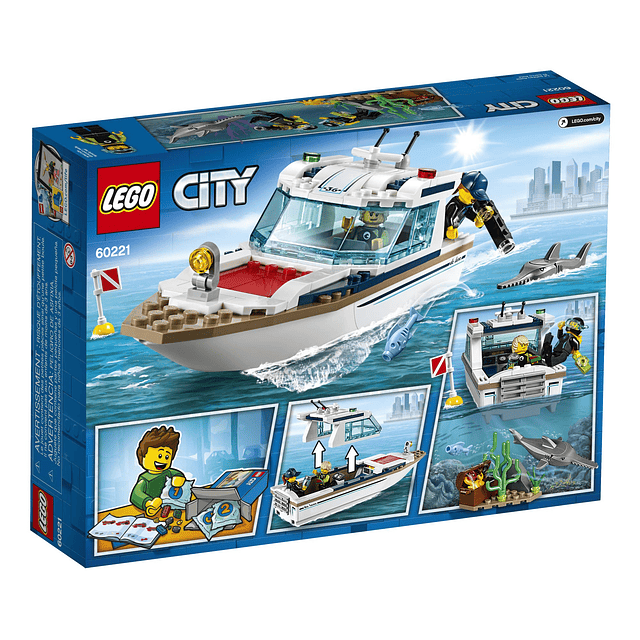 City Great Vehicles Buceo Yate 60221 Kit de construcción (14