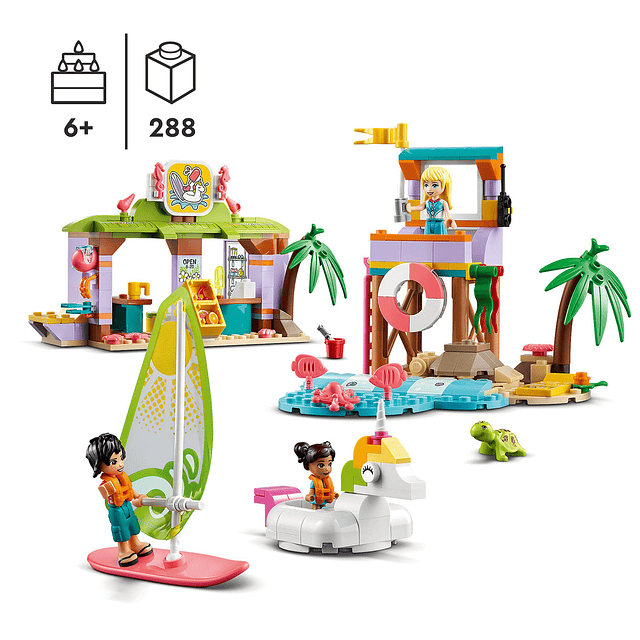 ® Friends Surfer Beach Fun 41710 Kit de construcción; Viene