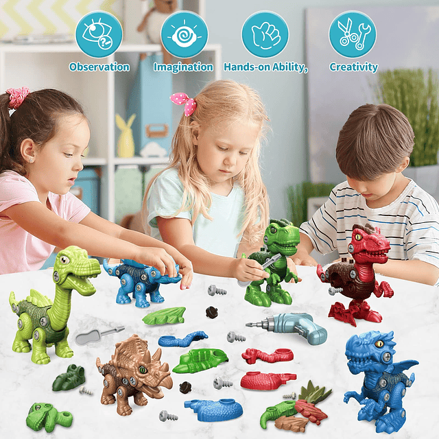 Paquete de 6 juguetes de dinosaurio para niños, juego de jug