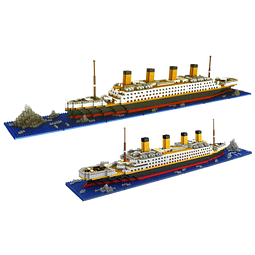 Micro Mini Blocks Titanic Model Building Set con 2 Figuras,