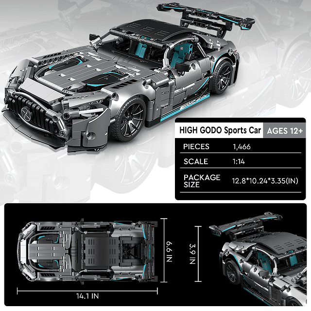 Kit de construcción de autos de carreras para adultos, 1:14