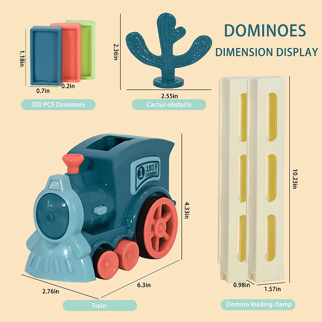 Domino Train Toy Juegos para niños 200 piezas Juego de const