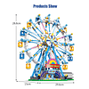 Kit de bloques de construcción de noria giratoria, con luces