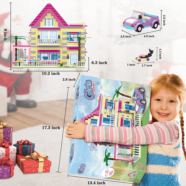 Kit de construcción de casa para niñas amigas, 892 piezas de