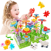 Juego de juguetes de construcción de flores para niñas peque