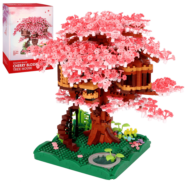 Sakura Tree House Juego de bloques de construcción, 2028 pie