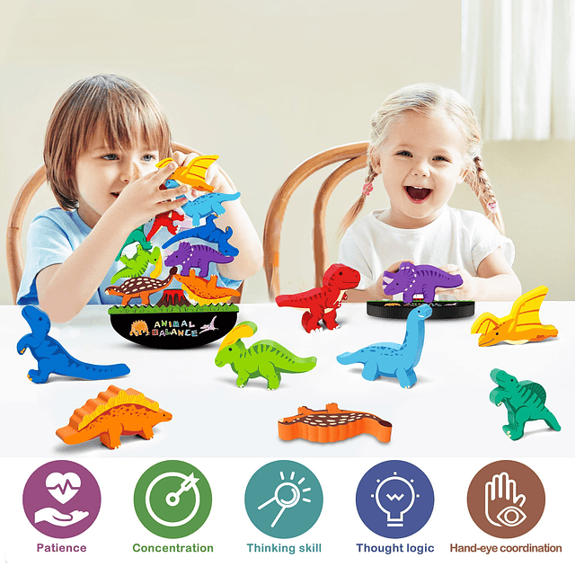 Juguetes de dinosaurio Montessori para niños de 2, 3 y 4 año