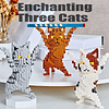 Animal Enchanting Three Cats Micro Building Blocks Set (1907