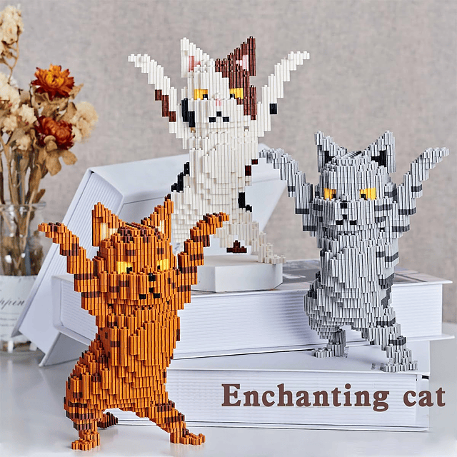 Animal Enchanting Three Cats Micro Building Blocks Set (1907