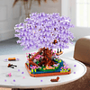 Juego de micro construcción de árbol bonsái de flor de cerez