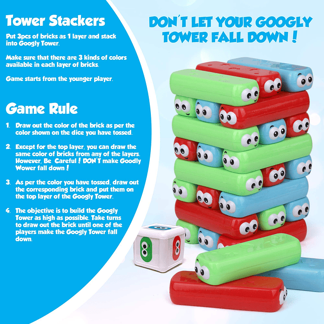 Googly Tower - Juego de torre apilable con diseño divertido