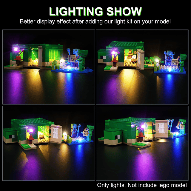 Kit de iluminación LED para Lego Minecraft The Turtle Beach