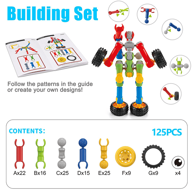 Juguetes de construcción STEM para niños de 3, 4, 5, 6, 7 y