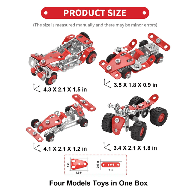 Racing Car Erector Sets para niños de 8 a 12 años, kit de co