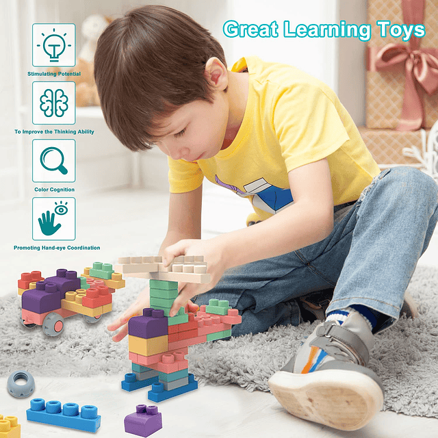 Juego de bloques de construcción suaves para niños pequeños,