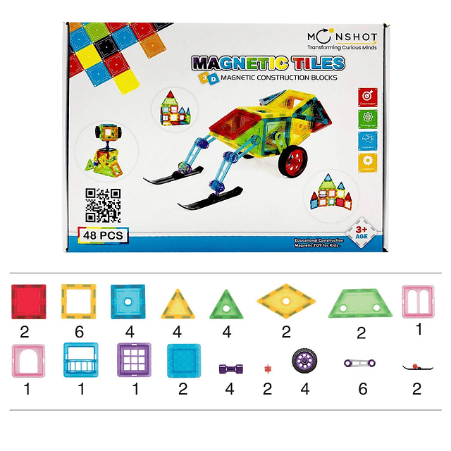 Magnetic Toys - 48 piezas - Un juego de construcción educati