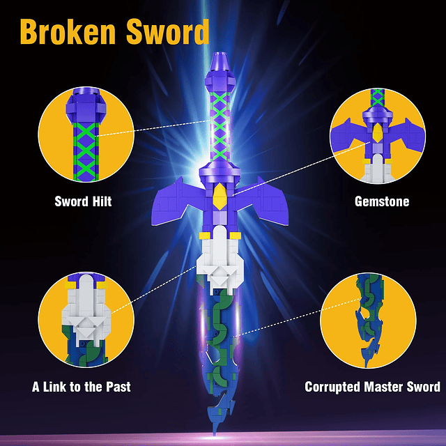 The Decayed Master Sword Juego de bloques de construcción, d