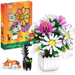 Juego de construcción de ramo de flores para adultos y niños