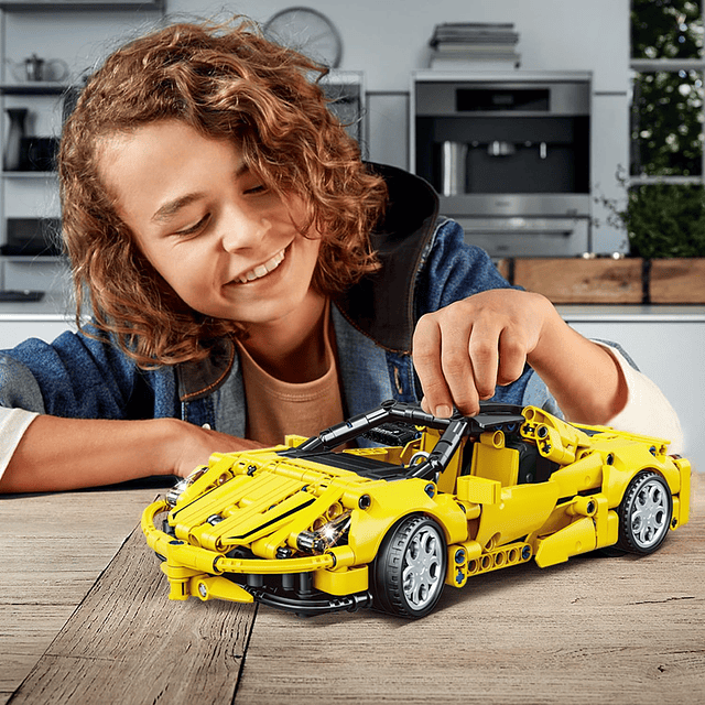 Technic Super Sports Car Building Kit Pull Back Race Car Toy