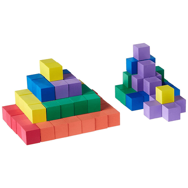 Bloques de madera, cubos de conteo para matemáticas infantil