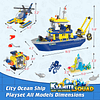 City Ocean Exploration Ship Building Toy Set, con submarino,