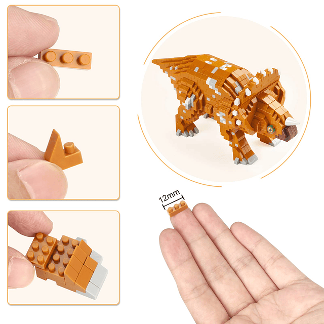 Bloques de construcción de dinosaurios Animales Micro Mini L