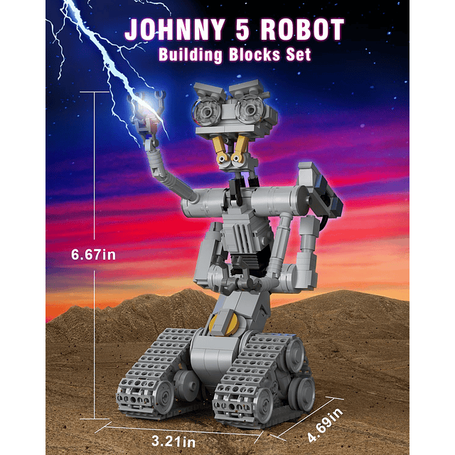 Johnny 5 Robot Juego de construcción de cortocircuito, figur