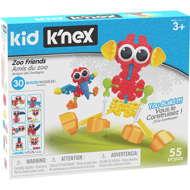 KID K’NEX - Juego de construcción Zoo Friends - 55 piezas -