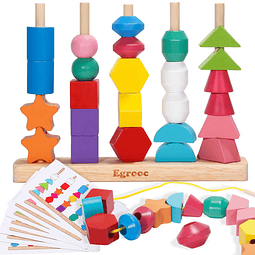 Juego de juguetes de secuenciación de cuentas Montessori, cu