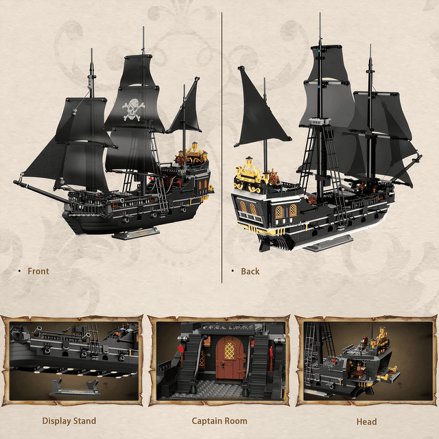 Kits de construcción de modelos de barcos piratas para adult