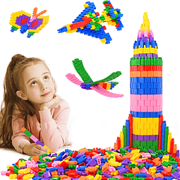 Juego de 600 piezas para niños, bloques de construcción, jug