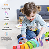 Silicona Rainbow Stacker Nesting Puzzle Bloques de Construcc