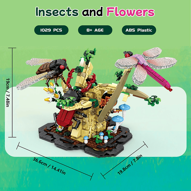 Juego de construcción de juguetes, colección de flores de in