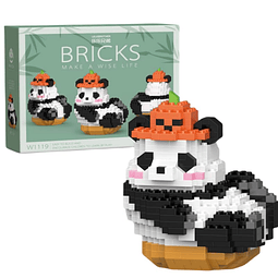 Lindos Panda Mini Juegos de Animales de Construcción, Decora