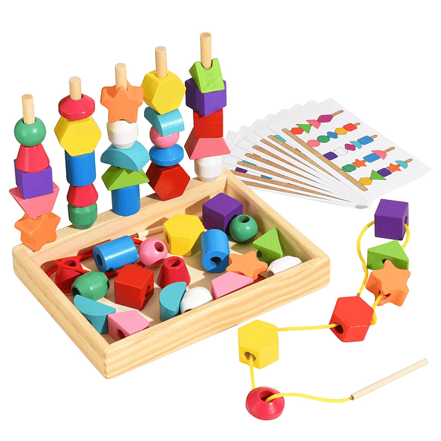 Juego de secuenciación de cuentas Montessori para niños, jug