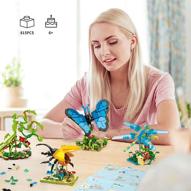 Juego de construcción de colección de insectos, compatible c