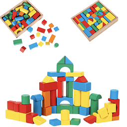 Juego de bloques de construcción de madera, para niños peque