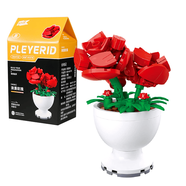 Juego de bloques de construcción de mini bonsái de flores, p