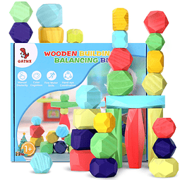 Montessori Toys Bloques de madera para niños de 1 a 3 años,