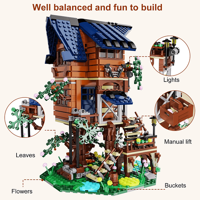 Tree House STEM Toy, 1155PCS Juego de construcción creativa