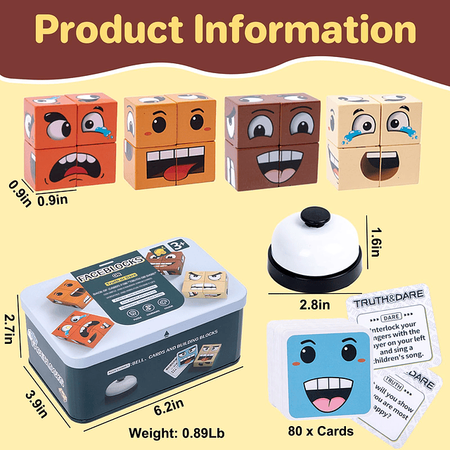 Juego de cubo de cambio de cara, bloques de cara, juego de c