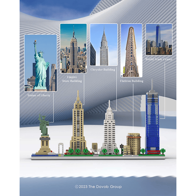 Architecture New York Skyline Micro Mini Blocks Juego de con