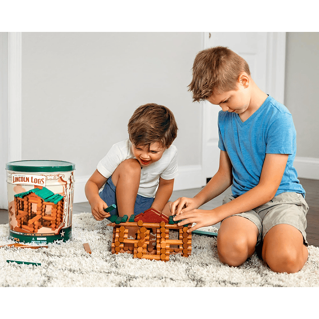 Lincoln Logs - Lata del 100 Aniversario, 111 Piezas, Troncos