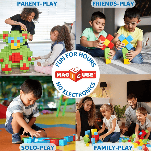 MagiCube Juego de bloques magnéticos de 24 piezas para niños