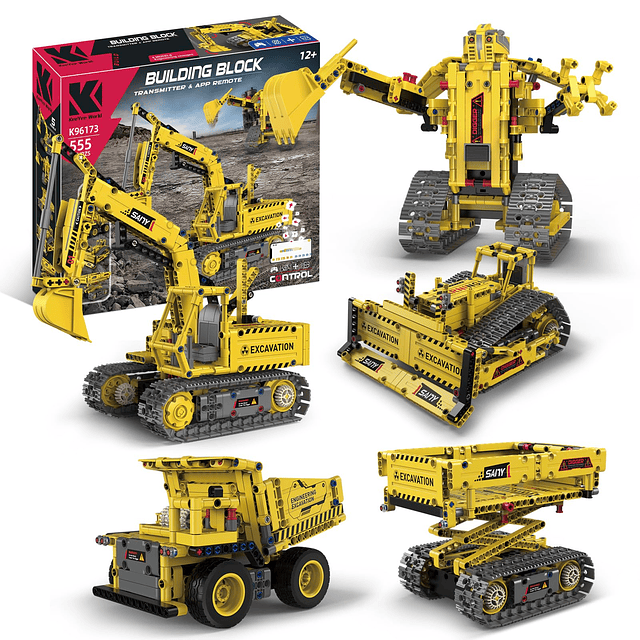 Kit de construcción de vehículos de construcción con control