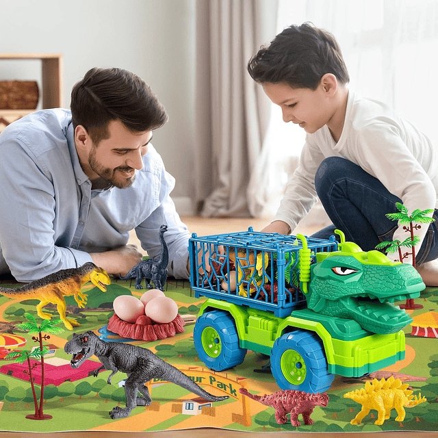 Dinosaur Truck Toys para niños de 3 a 5 años, camión transpo