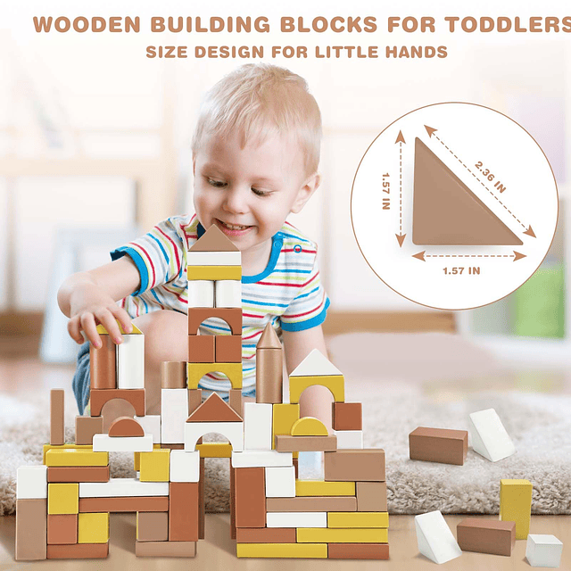 Bloques de Construcción para Niños Pequeños 1-3, 100PCS Bloq