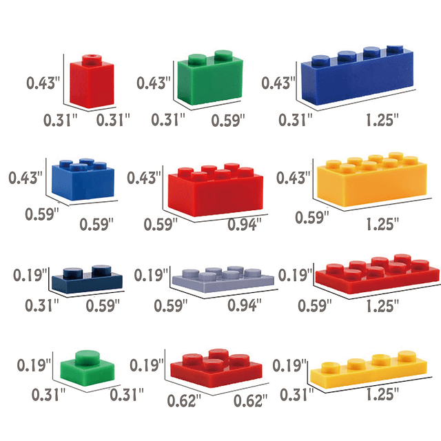 Ladrillos de construcción de 1500 piezas, bloques pequeños c