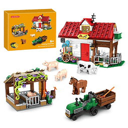 Kit de bloques de construcción de granja para niñas y niños,