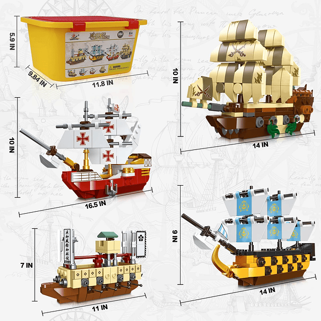 Juego de bloques de construcción de barcos piratas, HMS Vict